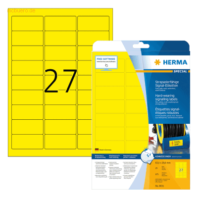 HERMA Signal-Etiketten 63,5x29,6 mm gelb stark haftend Folie matt wett HERMA Signal-Etiketten 63,5x29,6 mm gelb stark haftend Folie matt wett