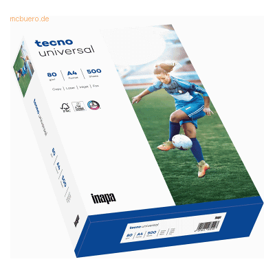 Tecno Kopierpapier Universal A4 80g VE=500 Blatt weiß Tecno Kopierpapier Universal A4 80g VE=500 Blatt weiß
