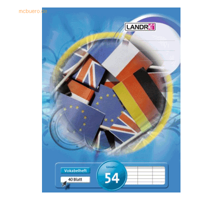 Landre Vokabelheft A4 40 Blatt 80 g/qm liniert 3-spaltig Landre Vokabelheft A4 40 Blatt 80 g/qm liniert 3-spaltig