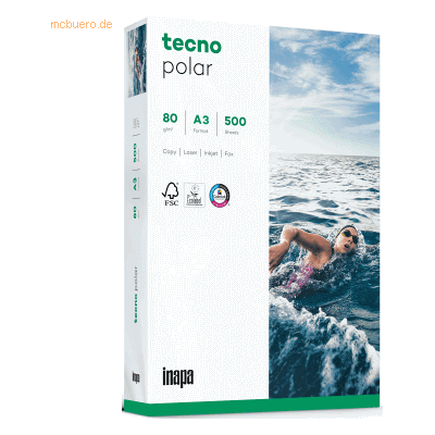 5 x Tecno Kopierpapier Polar A3 80g weiß RC VE=500 Blatt 5 x Tecno Kopierpapier Polar A3 80g weiß RC VE=500 Blatt
