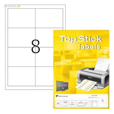 TopStick Universal-Etiketten - 96,5 x 67,7 mm - Etiketten für Drucker TopStick Universal-Etiketten - 96,5 x 67,7 mm - Etiketten für Drucker