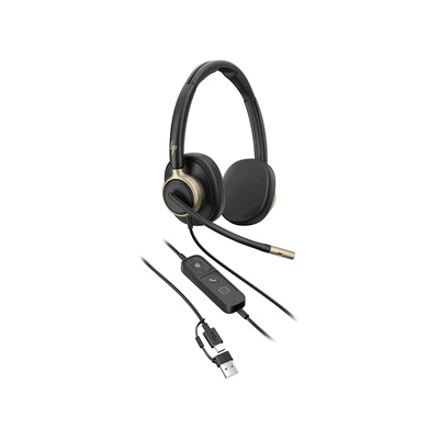 Hewlett Packard Poly Mission 820 Stereo USB Wired Headset Hewlett Packard Poly Mission 820 Stereo USB Wired Headset