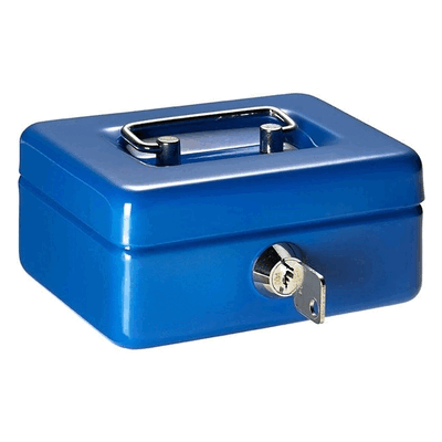 Alco Geldkassette Mini-Box Stahlblech mit Schloss 125x95x60mm blau Alco Geldkassette Mini-Box Stahlblech mit Schloss 125x95x60mm blau