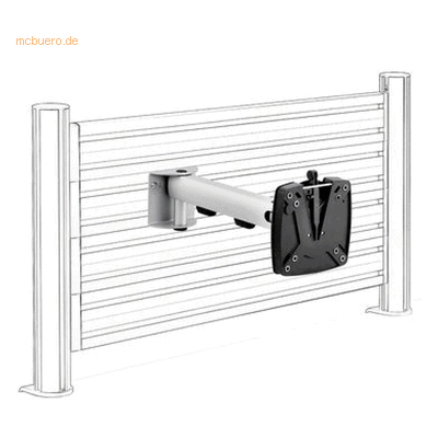 Novus TSS-Tragarm SlatWall silber-anthrazit - Monitor Halterung Novus TSS-Tragarm SlatWall silber-anthrazit - Monitor Halterung