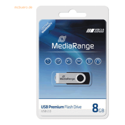 MediaRange USB-Stick 2.0 8GB silber/schwarz MediaRange USB-Stick 2.0 8GB silber/schwarz