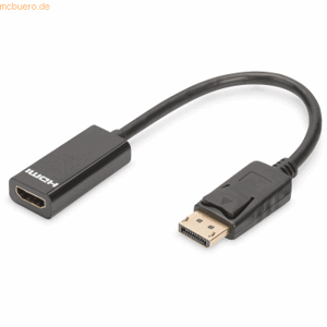Assmann DIGITUS DisplayPort Adapterkabel DP-HDMITyp A 0.15m DP1.1a sw.