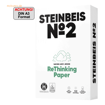 Steinbeis Steinbeis Kopierpapier No.2 ISO 80 K1501666080 B A3 500 Blat Steinbeis Steinbeis Kopierpapier No.2 ISO 80 K1501666080 B A3 500 Blat