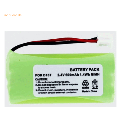 k.A. Akku für Vtech 8013300100 NiMH 2,4 Volt 600 mAh grün k.A. Akku für Vtech 8013300100 NiMH 2,4 Volt 600 mAh grün