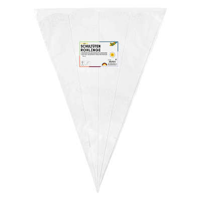 Folia Schultüten Rohling - 68 cm sechseckig weiß 5er Pack. Folia Schultüten Rohling - 68 cm sechseckig weiß 5er Pack.