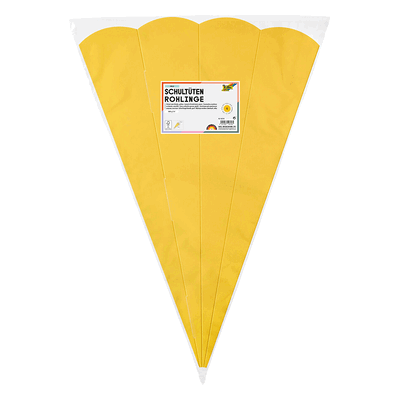 Folia Schultüten Rohling - 68 cm sechseckig gelb 5er Pack. Folia Schultüten Rohling - 68 cm sechseckig gelb 5er Pack.
