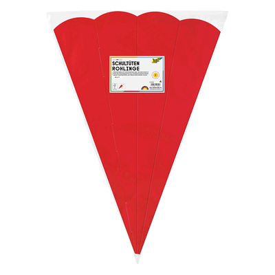 Folia Schultüten Rohling - 68 cm sechseckig rot 5er Pack. Folia Schultüten Rohling - 68 cm sechseckig rot 5er Pack.