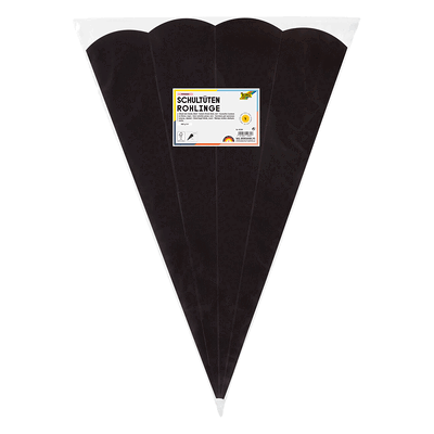 Folia Schultüten Rohling - 68 cm sechseckig schwarz 5er Pack. Folia Schultüten Rohling - 68 cm sechseckig schwarz 5er Pack.