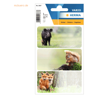 10 x HERMA Schuletiketten Waldtiere 10 x HERMA Schuletiketten Waldtiere