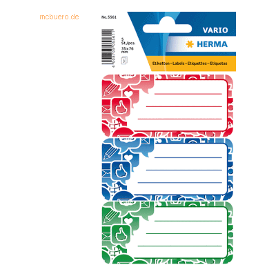 10 x Herma Buchetiketten Vario Schule Social Icons 3 Blatt 3 Motive 10 x Herma Buchetiketten Vario Schule Social Icons 3 Blatt 3 Motive