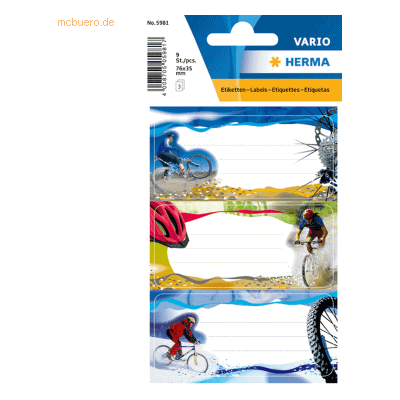 10 x Herma Buchetiketten Vario Schule Mountainbike 3 Blatt 10 x Herma Buchetiketten Vario Schule Mountainbike 3 Blatt