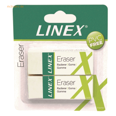 12 x Linex Radiergummis PVC-frei weiß VE=2 Stück 12 x Linex Radiergummis PVC-frei weiß VE=2 Stück