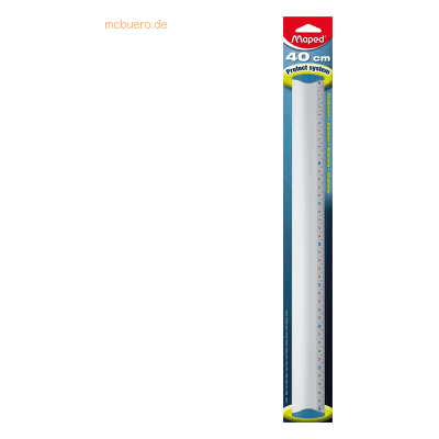 Maped Flachlineal eloxiertes Aluminium 40 cm silber mit blauen Endaufs Maped Flachlineal eloxiertes Aluminium 40 cm silber mit blauen Endaufs