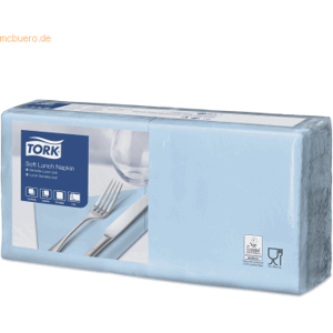 Tork - Serviet 33x33 cm 3-lag Lyseblå - Lyseblå - Napkins Tork - Serviet 33x33 cm 3-lag Lyseblå - Lyseblå - Napkins