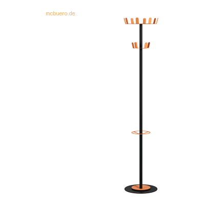 PAPERFLOW Kleiderständer Range - Schwarz, 12 Haken, 35x175cm PAPERFLOW Kleiderständer Range - Schwarz, 12 Haken, 35x175cm