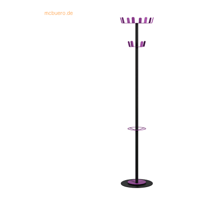 PAPERFLOW Kleiderständer Schwarz - 12 Haken - 35x175cm PAPERFLOW Kleiderständer Schwarz - 12 Haken - 35x175cm