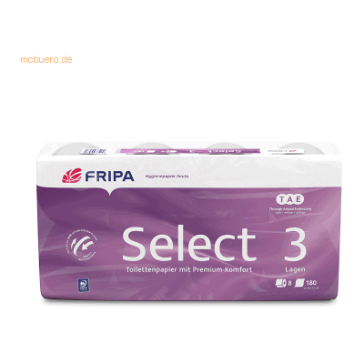 Fripa Toilettenpapier Select - 3 Lagen Extra Weiß - Packung à 3 Zitronen-Grün Fripa Toilettenpapier Select - 3 Lagen Extra Weiß - Packung à 3 Zitronen-Grün