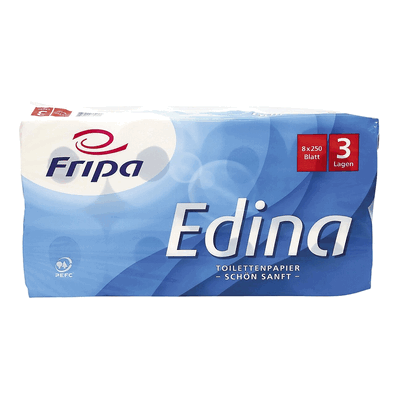 Fripa Edina 3-lagiges Toilettenpapier - Hochweiß Fripa Edina 3-lagiges Toilettenpapier - Hochweiß