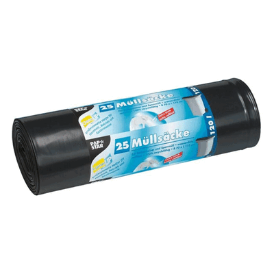 PapStar Müllsack - 120 Liter schwarz 25 Stück LDPE. PapStar Müllsack - 120 Liter schwarz 25 Stück LDPE.