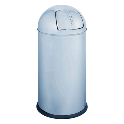 Alco - Abfallsammler Push-Klappe Metall 28l Silber - Silber - 28 L - Abfalleimer Alco - Abfallsammler Push-Klappe Metall 28l Silber - Silber - 28 L - Abfalleimer