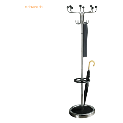 Kerkmann Garderobenständer Rondo 176x52cm alusilber/schwarz Kerkmann Garderobenständer Rondo 176x52cm alusilber/schwarz