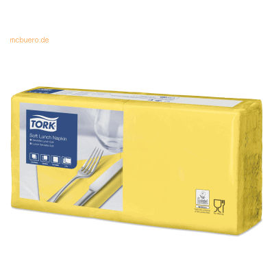 Tork Lunchservietten Advanced 33x33cm 1/4 Falz 3-lagig gelb VE=150 Stü Tork Lunchservietten Advanced 33x33cm 1/4 Falz 3-lagig gelb VE=150 Stü