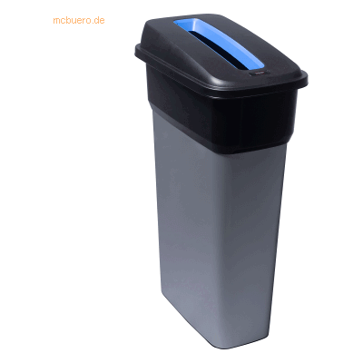 Vileda Abfallbehälter Geo 55l für Papier metallic schwarz/blau Vileda Abfallbehälter Geo 55l für Papier metallic schwarz/blau