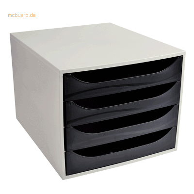 Exacompta Schubladenbox Ecobox Office 4 Schübe grau/schwarz Exacompta Schubladenbox Ecobox Office 4 Schübe grau/schwarz