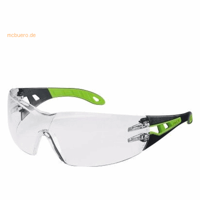 Uvex Schutzbrille pheos HC/AF schwarz/grün/farblos Uvex Schutzbrille pheos HC/AF schwarz/grün/farblos