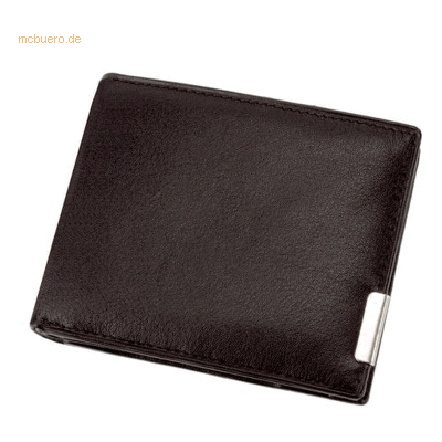 Alassio Geldbörse mit Metallemblem Querformat 10x8cm Leder schwarz Alassio Geldbörse mit Metallemblem Querformat 10x8cm Leder schwarz