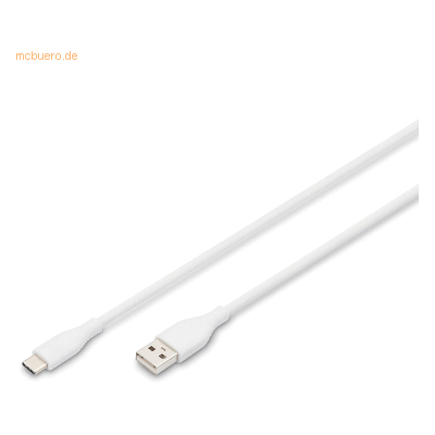 Assmann DIGITUS USB-C Silikon Anschlusskabel, 0,5m, weiß Assmann DIGITUS USB-C Silikon Anschlusskabel, 0,5m, weiß