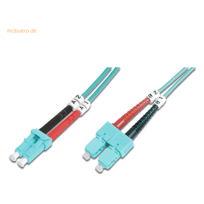 Assmann LWL Patchk.,LC/SC Multimode 50/125 µ, Duplex 2m, Klasse OM3 Assmann LWL Patchk.,LC/SC Multimode 50/125 µ, Duplex 2m, Klasse OM3