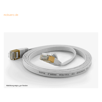 wantec wantecWire Patchkabel CAT6A extraflach FTP weiss 2,0m wantec wantecWire Patchkabel CAT6A extraflach FTP weiss 2,0m