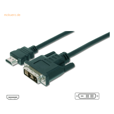 Assmann DIGITUS HDMI-Adapterkabel Typ A-DVI(18+1) St/St, 3.0m, Full HD Assmann DIGITUS HDMI-Adapterkabel Typ A-DVI(18+1) St/St, 3.0m, Full HD