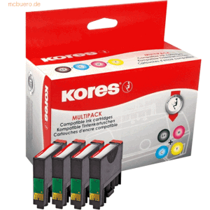 Kores Tintenpatrone kompatibel mit Epson T1291, 92, 93, 94 schwarz/cya Kores Tintenpatrone kompatibel mit Epson T1291, 92, 93, 94 schwarz/cya