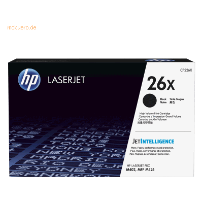 HP 26X - CF226X Tonerkassett - Hochleistung - Original - LaserJet - Schwarz HP 26X - CF226X Tonerkassett - Hochleistung - Original - LaserJet - Schwarz