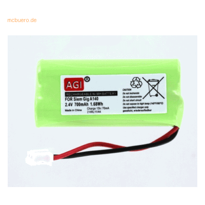 k.A. Akku für Siemens Gigaset AL145 NiMH 2,4 Volt 650 mAh grün k.A. Akku für Siemens Gigaset AL145 NiMH 2,4 Volt 650 mAh grün