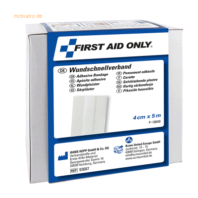FIRST AID ONLY P-10040 Weiß Erste Hilfe Pflaster - Erste Hilfe Tape FIRST AID ONLY P-10040 Weiß Erste Hilfe Pflaster - Erste Hilfe Tape