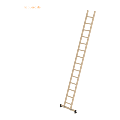 Günzburger Steigtechnik MUNK Holz-Anlegeleiter mit nivello-Traverse 14 Sprossen - Leiter Günzburger Steigtechnik MUNK Holz-Anlegeleiter mit nivello-Traverse 14 Sprossen - Leiter