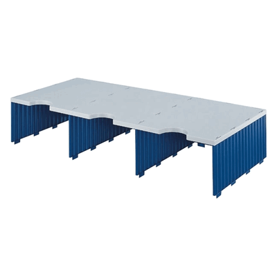 Styro Aufbaueinheit trio 3 Fächer grau/blau Styro Aufbaueinheit trio 3 Fächer grau/blau