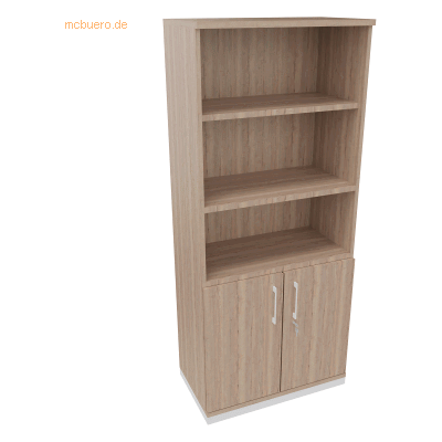 Soennecken Kombischrank 2OH Tür 3OH Regal B800xT442xH1869mm weiß/Eiche Soennecken Kombischrank 2OH Tür 3OH Regal B800xT442xH1869mm weiß/Eiche