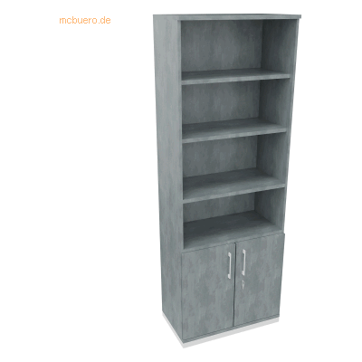 Soennecken Kombischrank 2OH Tür 4OH Regal B800xT442xH2221mm weiß/Beton Soennecken Kombischrank 2OH Tür 4OH Regal B800xT442xH2221mm weiß/Beton