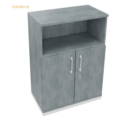 Soennecken Kombischrank 2OH Tür 1OH Regal B800xT442xH1133mm weiß/Beton Soennecken Kombischrank 2OH Tür 1OH Regal B800xT442xH1133mm weiß/Beton