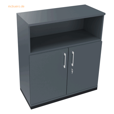 Soennecken Kombischrank 2OH Tür 1OH Regal B1000xT442xH1133mm anthrazit Soennecken Kombischrank 2OH Tür 1OH Regal B1000xT442xH1133mm anthrazit