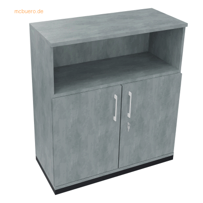 Soennecken Kombischrank 2OH Tür 1OH Regal B1000xT442xH1133mm anthrazit Soennecken Kombischrank 2OH Tür 1OH Regal B1000xT442xH1133mm anthrazit