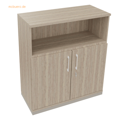 Soennecken Kombischrank 2OH Tür 1OH Regal B1000xT442xH1133mm silber/Ei Soennecken Kombischrank 2OH Tür 1OH Regal B1000xT442xH1133mm silber/Ei
